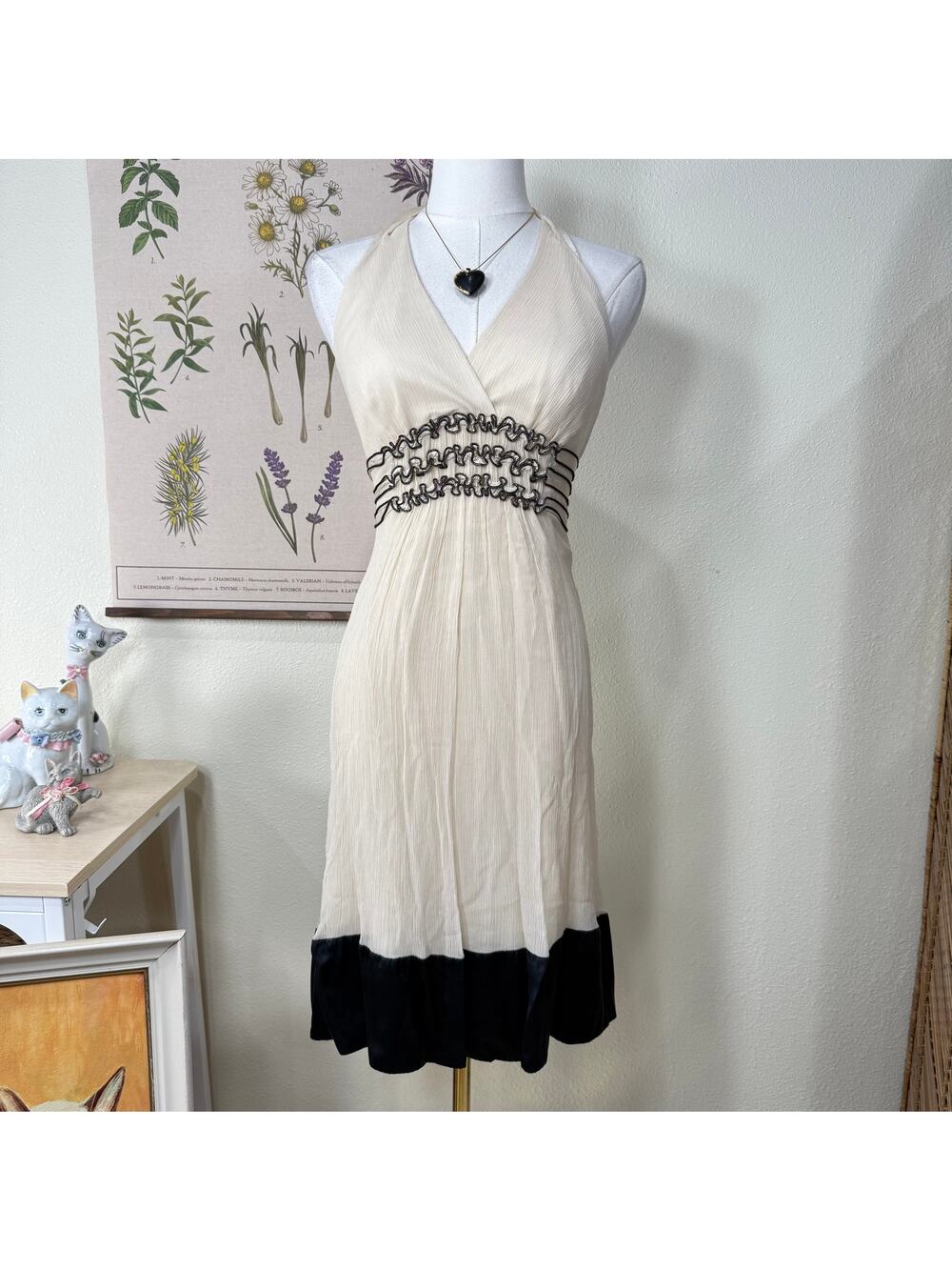 Y2k Silk Ruffle Halter Babydoll Dress Fairy Romantic Coquette Femme Dollette S